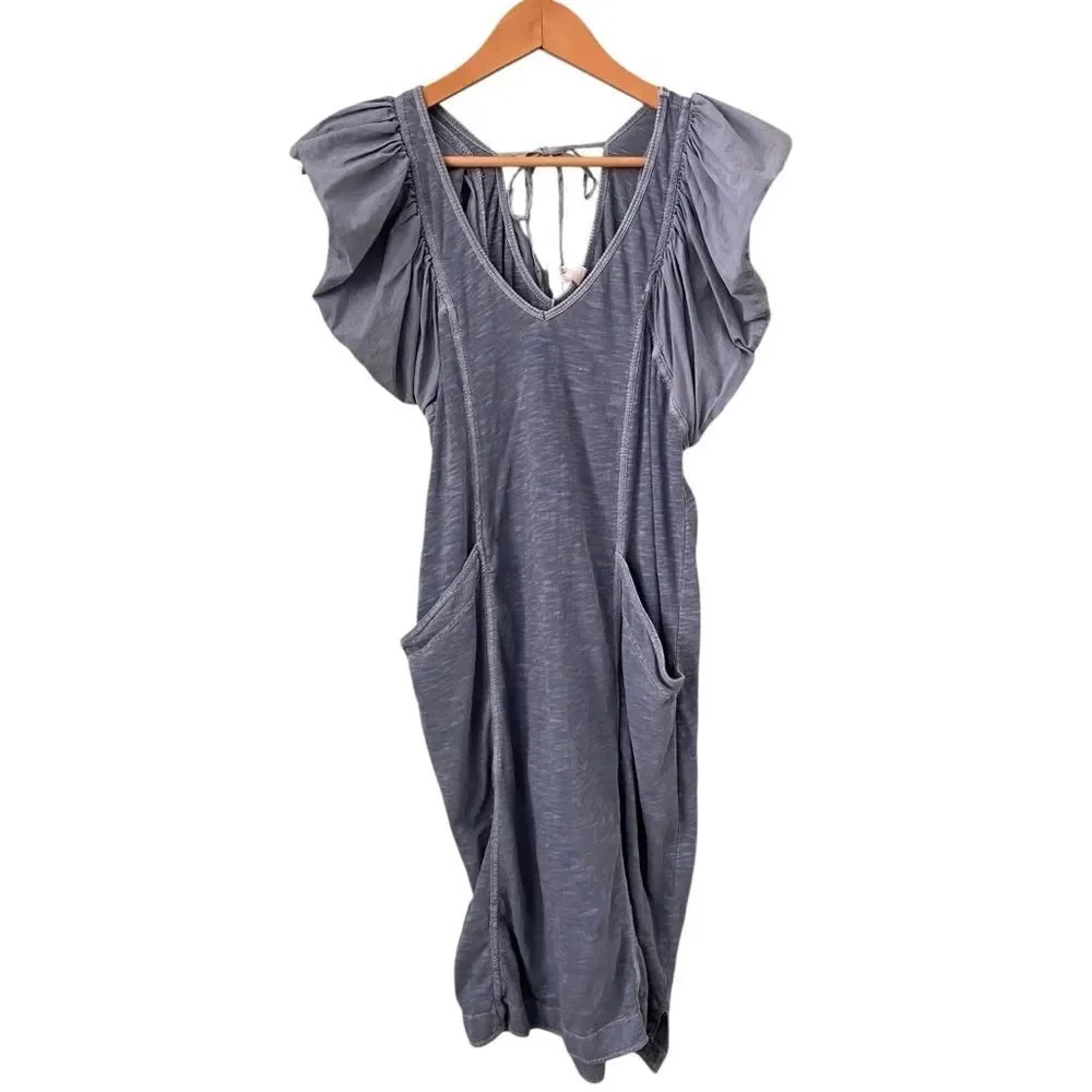 Daily Practice By Anthropologie Malibu Creek Dress In Blue in Size XXS - Picture 4 of 11